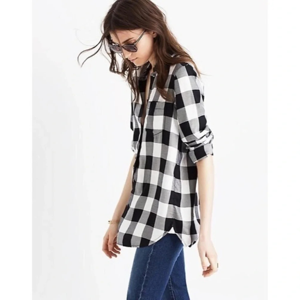 Madewell • Black White Buffalo Plaid Ex Boyfriend